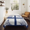 thumbnail image 4 of Nautical Navy Large Tapestry for Bedroom Wall Hanging Tapestry, Blue Lighthouse Boat Compass Ocean Ceiling Backdrop Tapestries Poster Blanket Wall Decor for Teens Room Living Room Dorm 86" x 104", 4 of 8