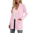 thumbnail image 4 of CQONEPT Women's Lightweight Open Front Cardigan Casual Long Sleeve Loose Fit Solid Color Long Cardigans with Pockets Pink XL, 4 of 5