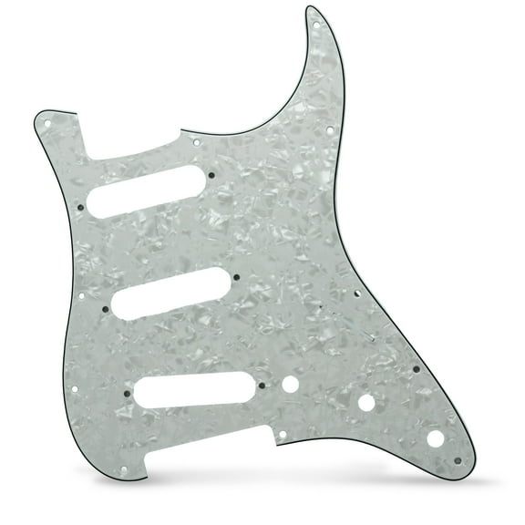 AxLabs Strat-style Blank Pickguard - S/S/S - 11-Hole, White Pearl