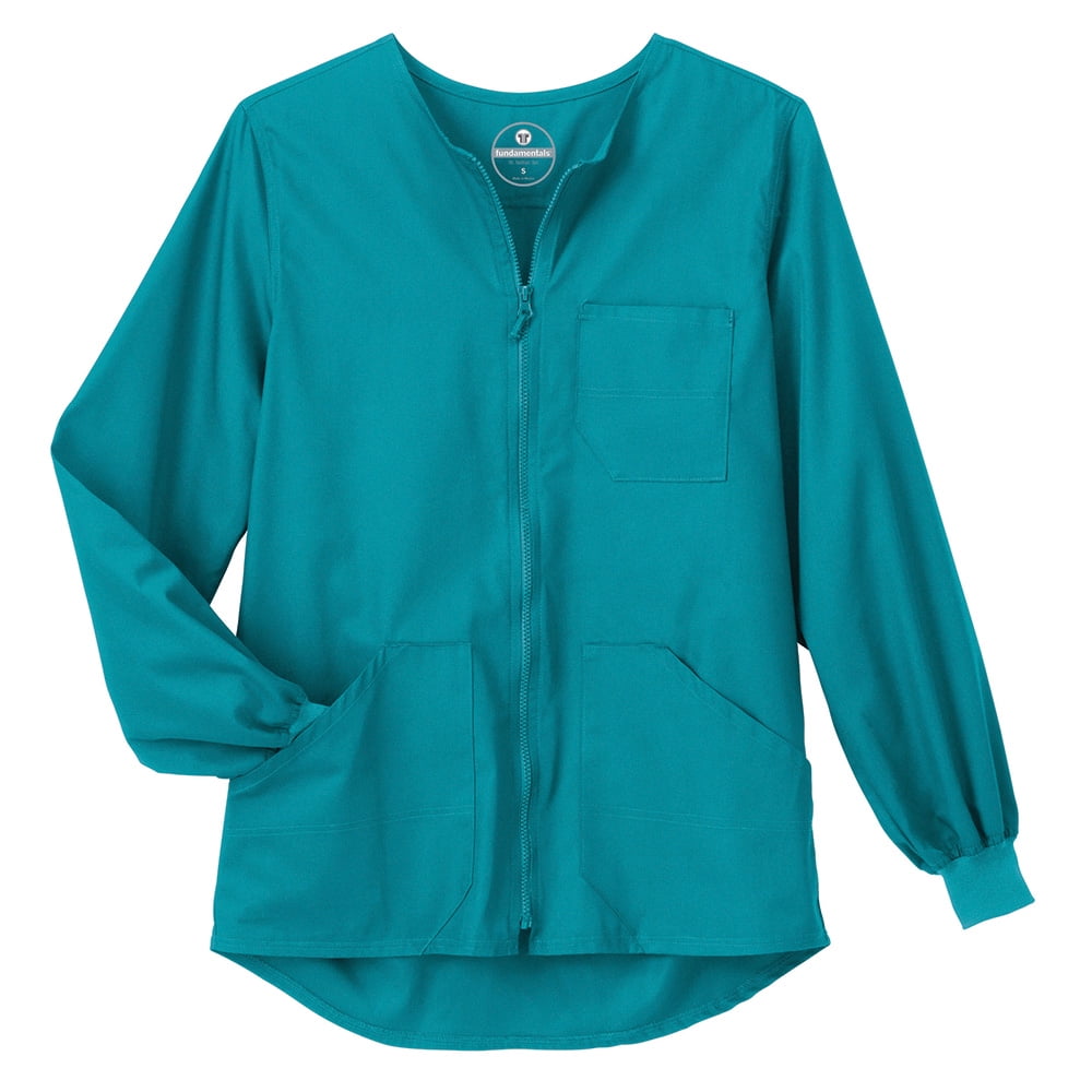 Scrub Jackets Fundamentals by White Swan Unisex Zip Front Warm Up Solid