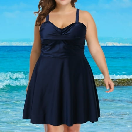 Clearance & Promo  Women s Floral Print Swimsuit  Two-Piece Bathing Suit with Tank Tops and Boyshorts  Comfortable Swimming Suit  Beachwear for Women | Sopatenor  Navy L