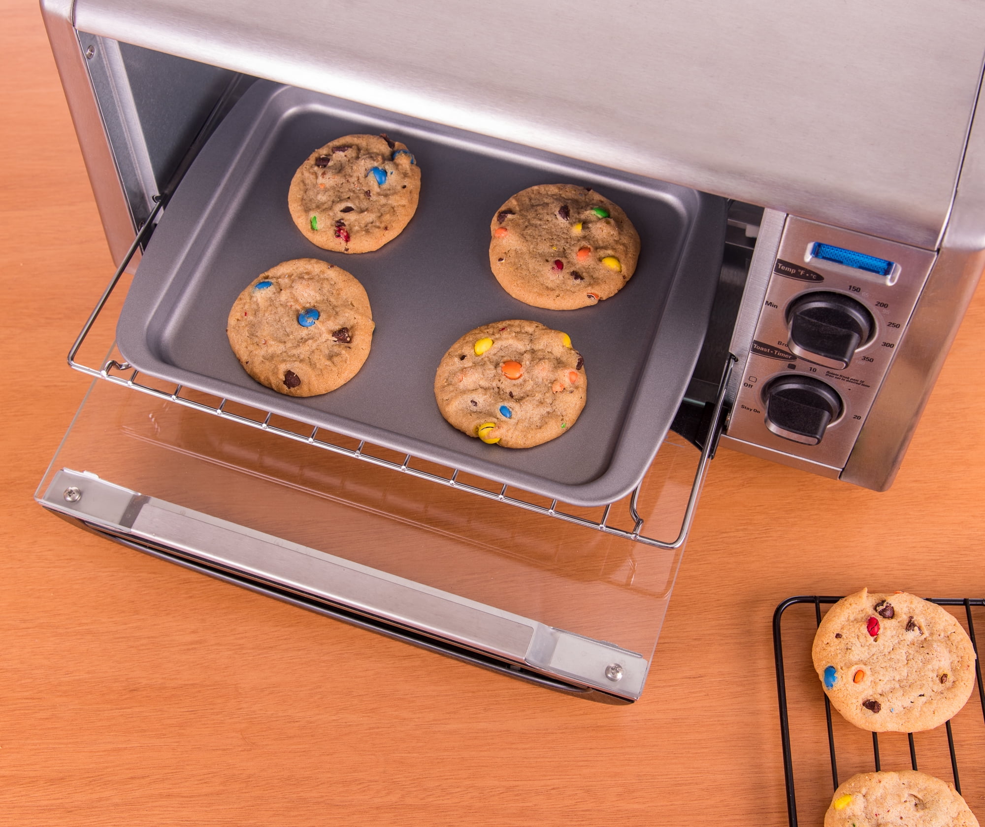 bakereze 8 piece non stick toaster oven bakeware set pizza pan toaster oven cookie sheet