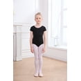 thumbnail image 4 of Girls Ballet Leotards with Removable Skirt Short Sleeve Ballet Dance Dress Outfit Kids Gymnastics Costume, 4 of 6