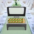 thumbnail image 4 of Chafing Dish, 9L Black Rectangular Chafer, 201 Stainless Steel, Alcohol Burner, Hydraulic Hinge Soft Close Lid, for Hotel Wedding Party, 4 of 11