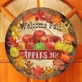 thumbnail image 5 of Teissuly Welcome Fall Maple Leaves Sign for Front Door Decor, Autumn Leaf Rustic Wood Door Hanger for Outdoor Outside Porch, Farmhouse Thanksgiving Wooden Wreath Indoor Wall Hanging Decoration, 5 of 9