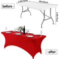 thumbnail image 3 of Spandex Table Cover for 6FT Table Universal Fitted Stretch Tablecloth for Party, Banquet, Wedding and Events - Red, 3 of 5