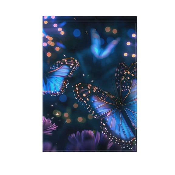 Fireworks and Glowing Butterflies Garden Flag 12X18 Double Sided Yard Flags for Outside Outdoor All Seasonal Decoration