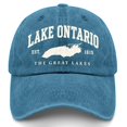 thumbnail image 2 of Unisex Retro Lake Ontario Baseball Cap - Vintage Graphic Trucker Hat with Classic Fit Design, 2 of 3