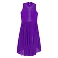 thumbnail image 6 of iiniim Girls Kids Lyrical Ballet Dance Dress Figure Ice Skating Leotard Skirted Sleeveless Performance Purple 14, 6 of 7