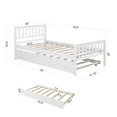 thumbnail image 2 of Harper & Bright Designs Twin Size Daybed with Trundle, Wooden Platform Bed with Headboard and Footboard for Bedroom, White, 2 of 6