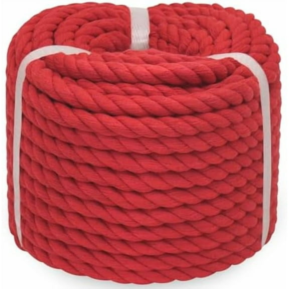 Red Cotton Rope 3/8 inch Twisted - Craft Rope for DIY Projects, Decor & More (100 feet)$$Tools & Hardware Other