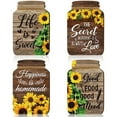 thumbnail image 4 of EUWBSSR 4Pcs Mason Jar Wall Decor Wooden,7x4.7 Inch Mason Jar Plaque Rustic Sunflower Wall Sign Inspirational Home Wall Hanging Decoration for Kitchen Farmhouse Bar Coffee, 4 of 8