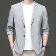 thumbnail image 1 of Traje informal de verano fino con protección solar para hombre de mediana edad, traje de papá de seda de hielo transpirable, chaqueta para hombre, 1 of 6