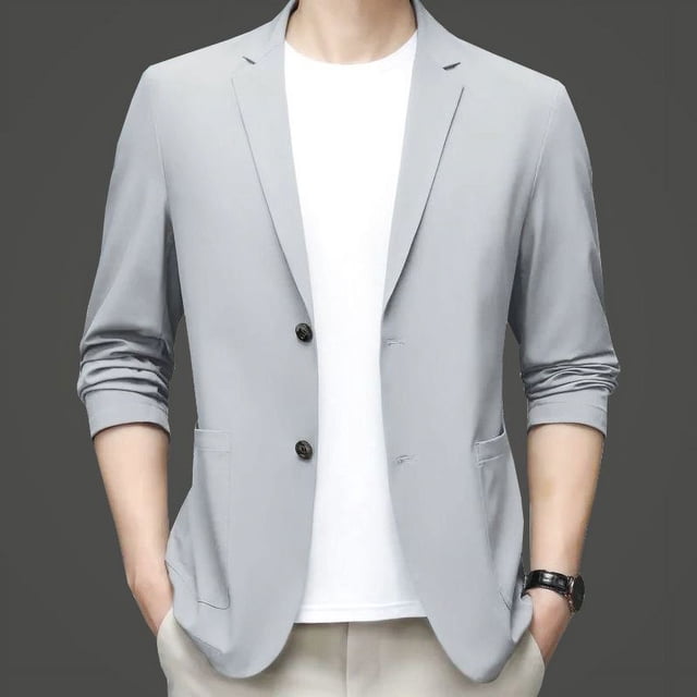 Traje informal de verano fino con protección solar para hombre de mediana edad, traje de papá de seda de hielo transpirable, chaqueta para hombre