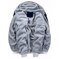 thumbnail image 6 of Capreze Men Fleece Hoodies Full Zip Outwear Solid Color Hooded Sweatshirt Thick Plush Jacket Long Sleeve Sherpa Lined Sweatshirts Coat (W03) Red 2XL, 6 of 6