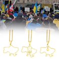 thumbnail image 4 of Ukraine Emblem Trident Necklace Ukrainian Symbol Map Necklace L3D7, 4 of 7