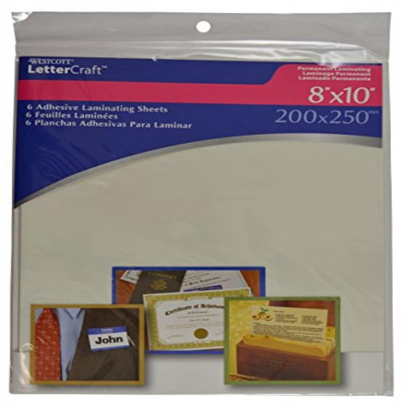 Westcott BetterLetter SelfAdhesive Laminating Sheets 8'' x 10''