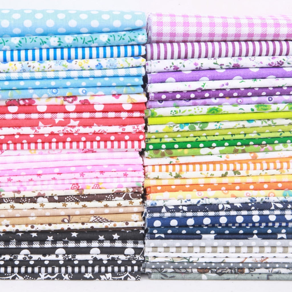 Darzheoy 7Pcs 10" x 10" Cotton Fabric DIY Making Supplies Quilting Patchwork Fabric Fat Quarter Bundles DIY for Quilting Patchwork Cushions Cotton Fabric for Patchwork