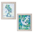 thumbnail image 2 of Gango Home Decor Coastal Anchor & Jellyfish Wall Art; Two Blue 12x16in Art Prints in Distressed White Frames, 2 of 6