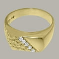 thumbnail image 5 of LBG British Made 18k Yellow Gold Cubic Zirconia Mens band Ring - 33 size options - Size 10.25, 5 of 6