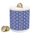 thumbnail image 1 of Turkish Pattern Piggy Bank, Blue and White Intricate Mosaic Inspired by Art, Ceramic Coin Bank Money Box for Cash Saving, 3.6" X 3.2", Royal Blue Pale Blue, by Ambesonne, 1 of 4