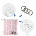 thumbnail image 4 of Valentines Day Shower Curtain, Waterproof Shower Curtains for Bathroom, Pink White Love Hearts Romantic Washable Fabric Bathtub Curtain Set Bath Decor with 12 Hooks Long 72"x84", 4 of 8
