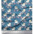 thumbnail image 1 of Soimoi Georgette Viscose Fabric Wool & Cat Kids Print Sewing Fabric Yard 42 Inch Wide, 1 of 1