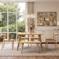 thumbnail image 2 of Miekor Furniture Capri 41.5" Solid Red Oak Wood Bench, Natural Brown Red Oak No.4446, 2 of 8