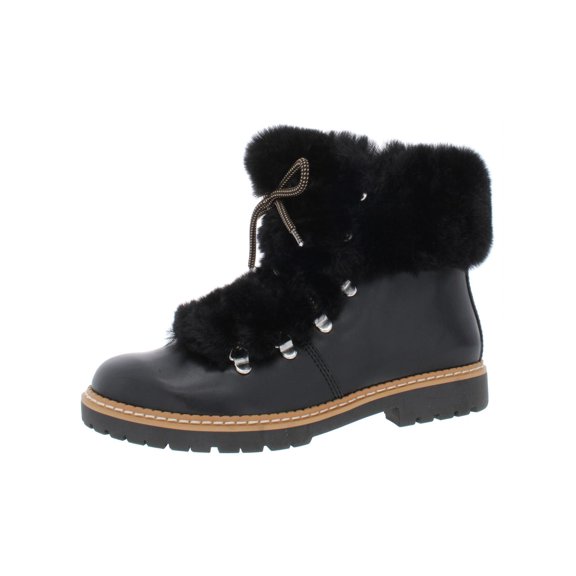 INC Womens Pravale Faux Fur Lace-Up Winter Boots Black 6 Medium (B,M)