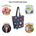 thumbnail image 7 of FORMRS Womens Canvas Tote Bag with Zipper Inner Pocket Shoulder Handbag, Red White Stars, 7 of 7