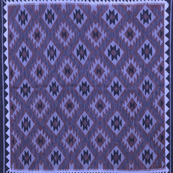 Ahgly Company Indoor Square Oriental Blue Traditional Area Rugs, 3' Square