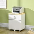 thumbnail image 2 of Vinsetto Rolling File Cabinet Lockable Filing Cabinet A4 Sized W/ 2 Drawer, 2 of 10