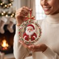 thumbnail image 4 of Acrylic Christmas Ornaments DIY Pearl Art Kits for Adults, Santa Claus Hanging Diamond Art Christmas Ornaments Set with Pearls, Special-Shaped Gems & Velvet Ribbon, Christmas Decor Craft, 4 of 7