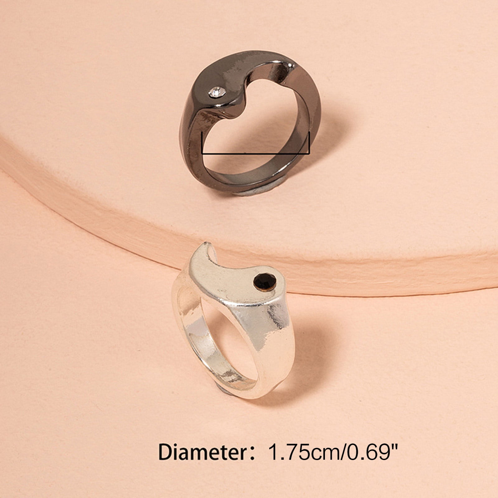 HeroNeo 2Pcs Fashion Friendship Rings Yin Yang Matching