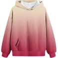 thumbnail image 4 of YunPes Trendy Oversized Hoodies for Girls Gradient Long Sleeve Hooded Sweatshirts with Pockets Teen Daily Athletic Pullover, 4 of 8