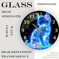 thumbnail image 3 of VOCOO 12 Inch NeonCat Glass Wall Clock, Non-Ticking, Battery Operated,Silent Quartz Easy-to-Read for Home, Office, Kitchen Decor, 3 of 7
