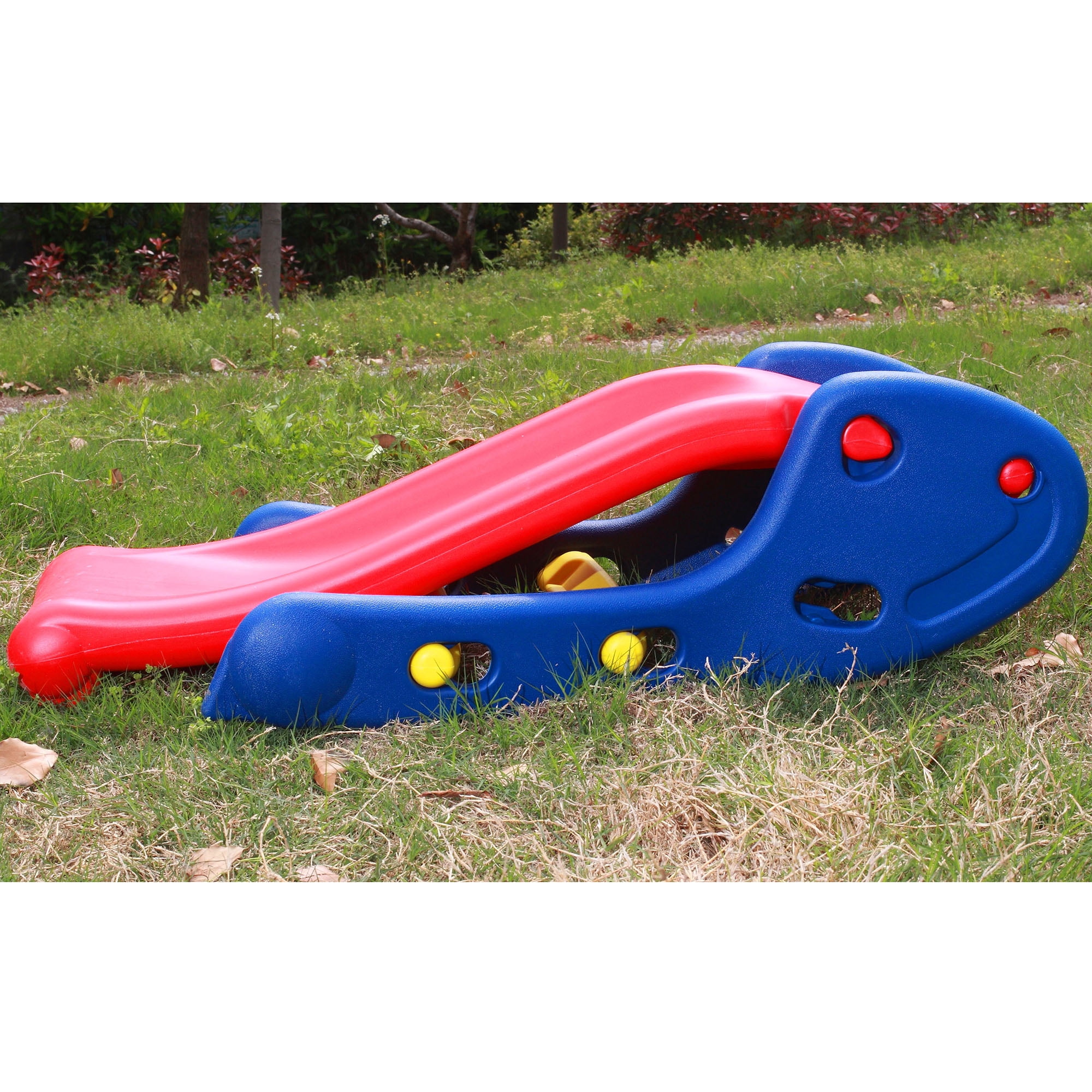 Kadyne Toddler Slide Kids Slide, 43.30" Play Slide for Outdoor and Indoor, Play Slide with Ball, Red