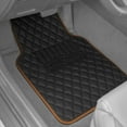 thumbnail image 3 of FH Group Deluxe Universal Fit Non-Slip Faux Leather Car Floor Mats Brown - 4pc, 3 of 9