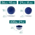 thumbnail image 3 of MALACASA 12 Pieces Dinnerware Sets, Porcelain Plates and Bowls Set for 4, Blue and White Porcelain Dish Set, Diamond Flame pattern, 3 of 11