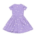 thumbnail image 4 of CCRFTGI Short Sleeve Dresses for Children Girls 7-8 Basic Summer A Line Skater Dress Funny Polka Dots Dresses Party Girls Fashion Purple 9-10 Years, 4 of 5