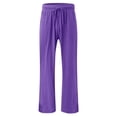 thumbnail image 4 of Women's cotton and linen leggings, high-waisted, casual, loose-fitting, straight-leg with pockets., 4 of 9