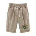 thumbnail image 1 of Pantalones Cortos Casuales para Mujer Día de la Independencia Impreso Elástico de la Cintura, Pantalones Cortos de Verano para Mujeres, 1 of 4