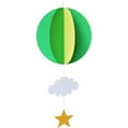 thumbnail image 1 of Hot air balloon paper string flower flag+55cm 21 inch, 1 of 8