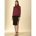 thumbnail image 3 of Camisa Casual de Negocios Allegra K de satén de manga Larga con Botones Y Cuello en Punta para Mujer L, 3 of 6