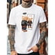 thumbnail image 1 of Camiseta informal de manga corta para hombre con estampado de oso - Mezcla de algodón transpirable, corte elástico, lavable a máquina - Perfecta para verano, moda masculina, deporte, 1 of 6
