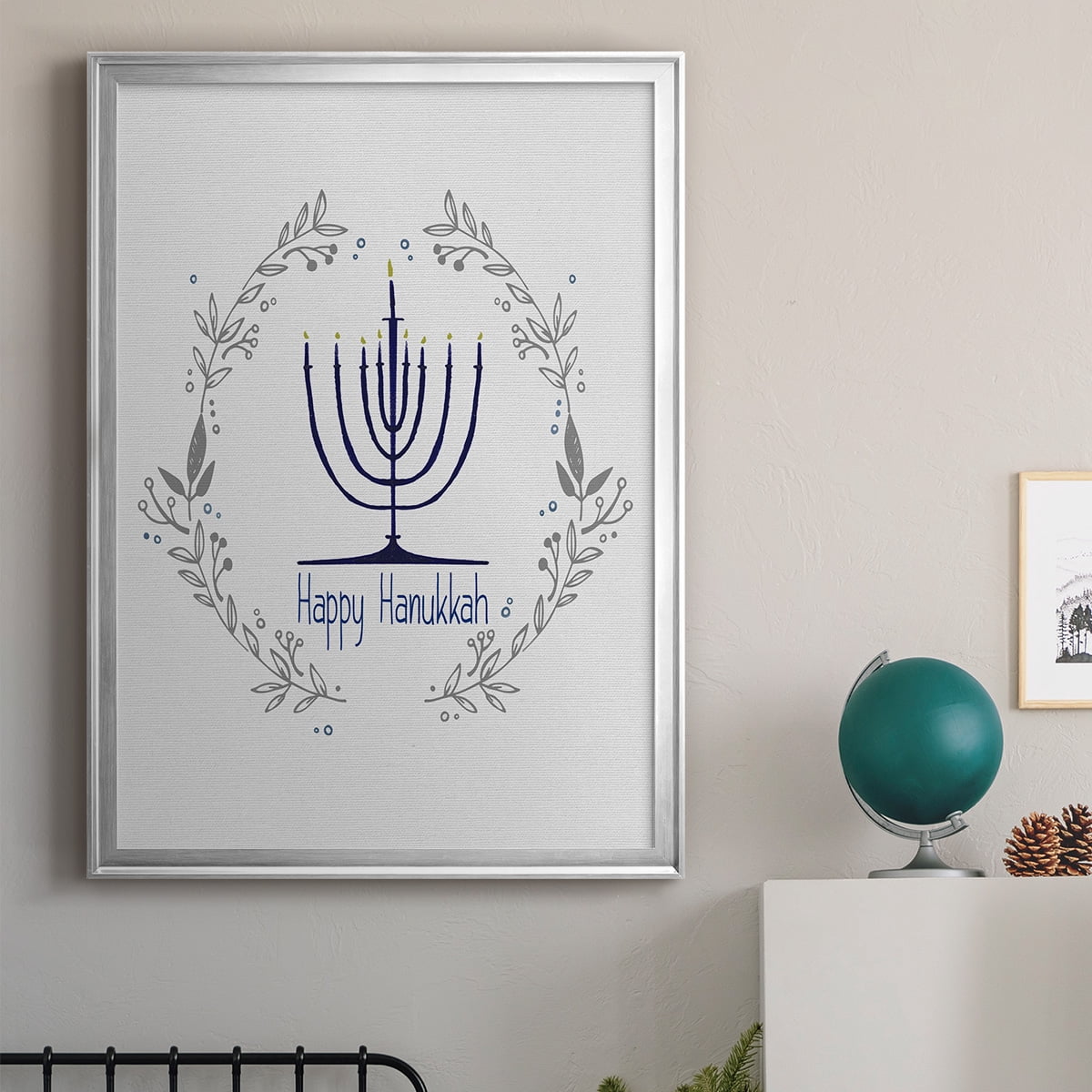 Happy Hanukkah II Premium Framed Print - Ready to Hang