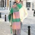 thumbnail image 2 of SUXIAN Winter Scarf for Women Fringed Thick Plaid Warm Shawl Green One Size, 2 of 3