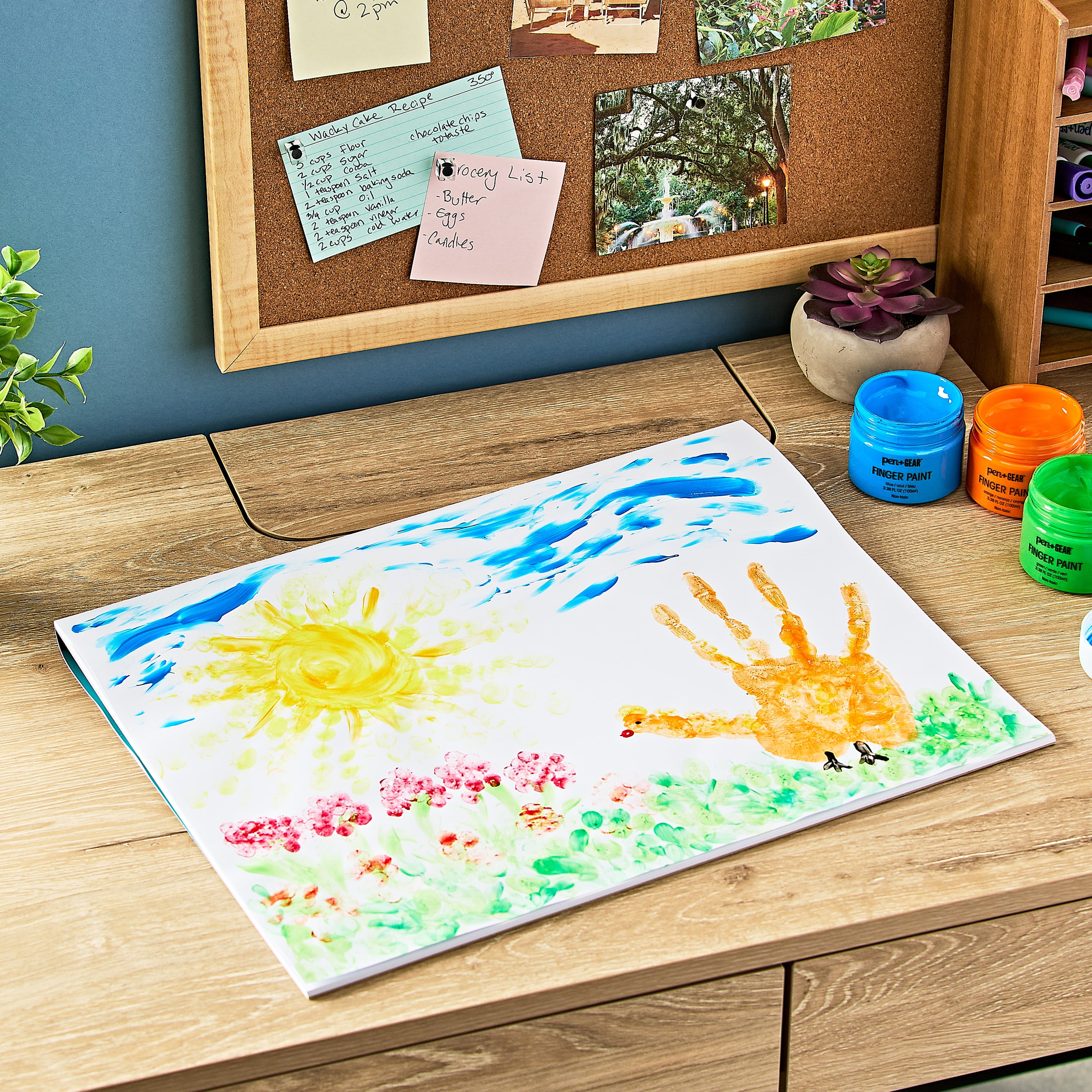 (2 pack) Pen+Gear Giant Fingerpaint Paper Pad 16" x 12" Fingerpaint Paper Pad 25 Sheets
