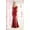 Burgundy, variant on Womens Hunter Green Formal Evening Prom Long V Neck Cold Shoulder Bodycon Plus Size Dress