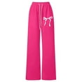 thumbnail image 6 of Pants for Girls Back To School Clothes for Teen Girls Girl's Bowknot Baggy Sweatpants Lightweight Straight Leg Athletic Pants With Pockets, 6 of 6